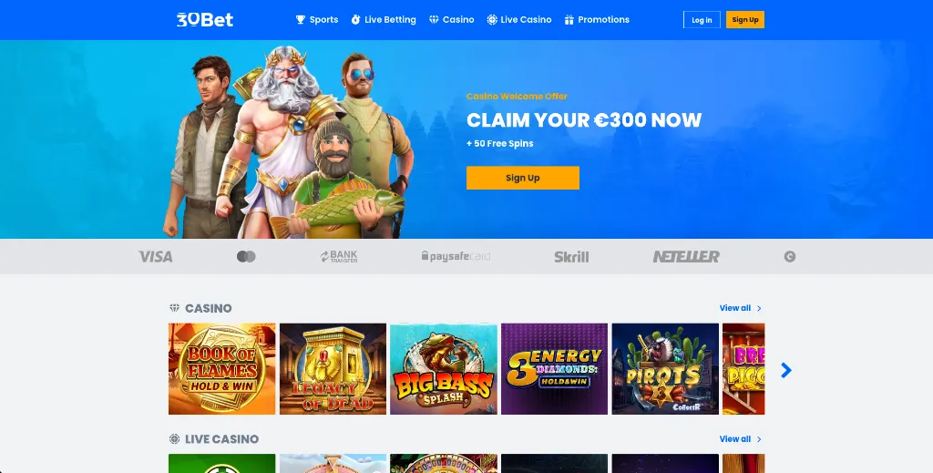 Die fesselnde Atmosphäre von 30bet: Ein Casino-Erlebnis der Extraklasse